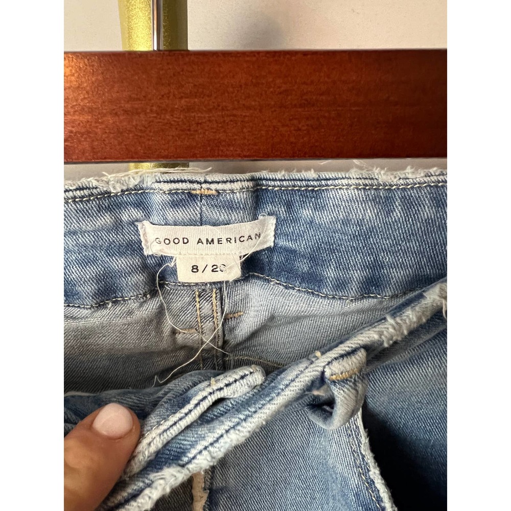 Good American Light Blue High-Rise Flare Jeans - Picture 4 of 7